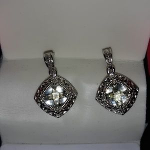 Sterling silver diamond earrings